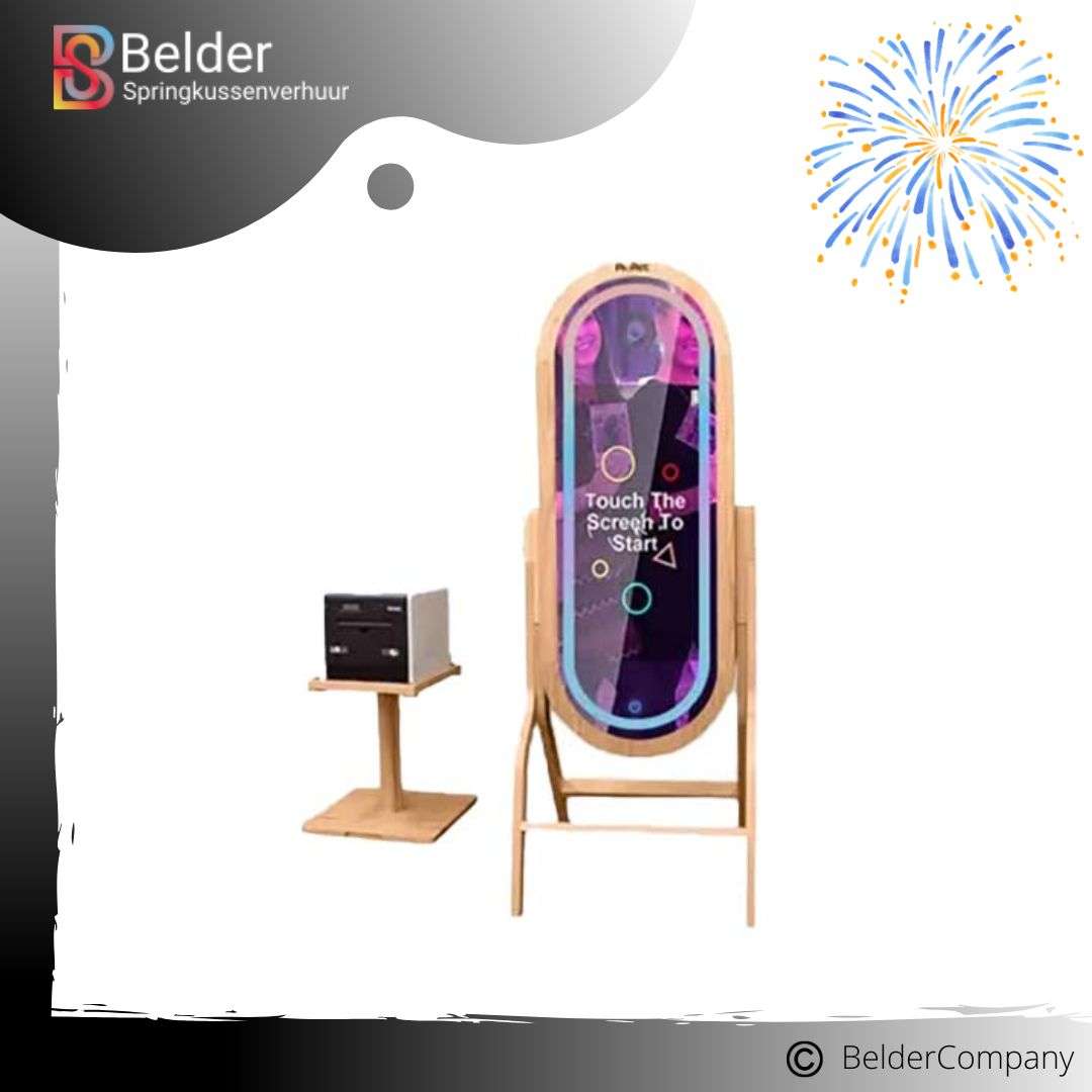 ✨ Photobooth Hout Spiegel huren – inclusief onbeperkt prints